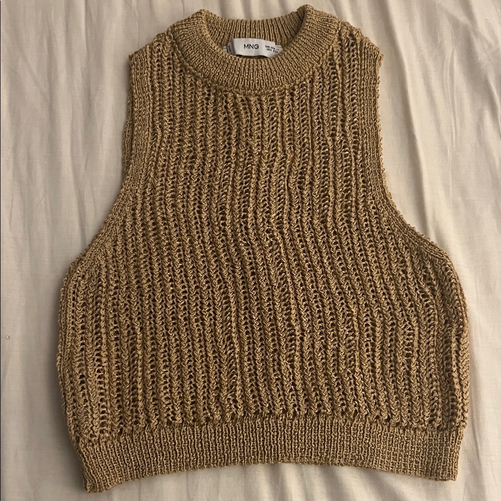 MNG Brown Knit Sleeveless Sweater